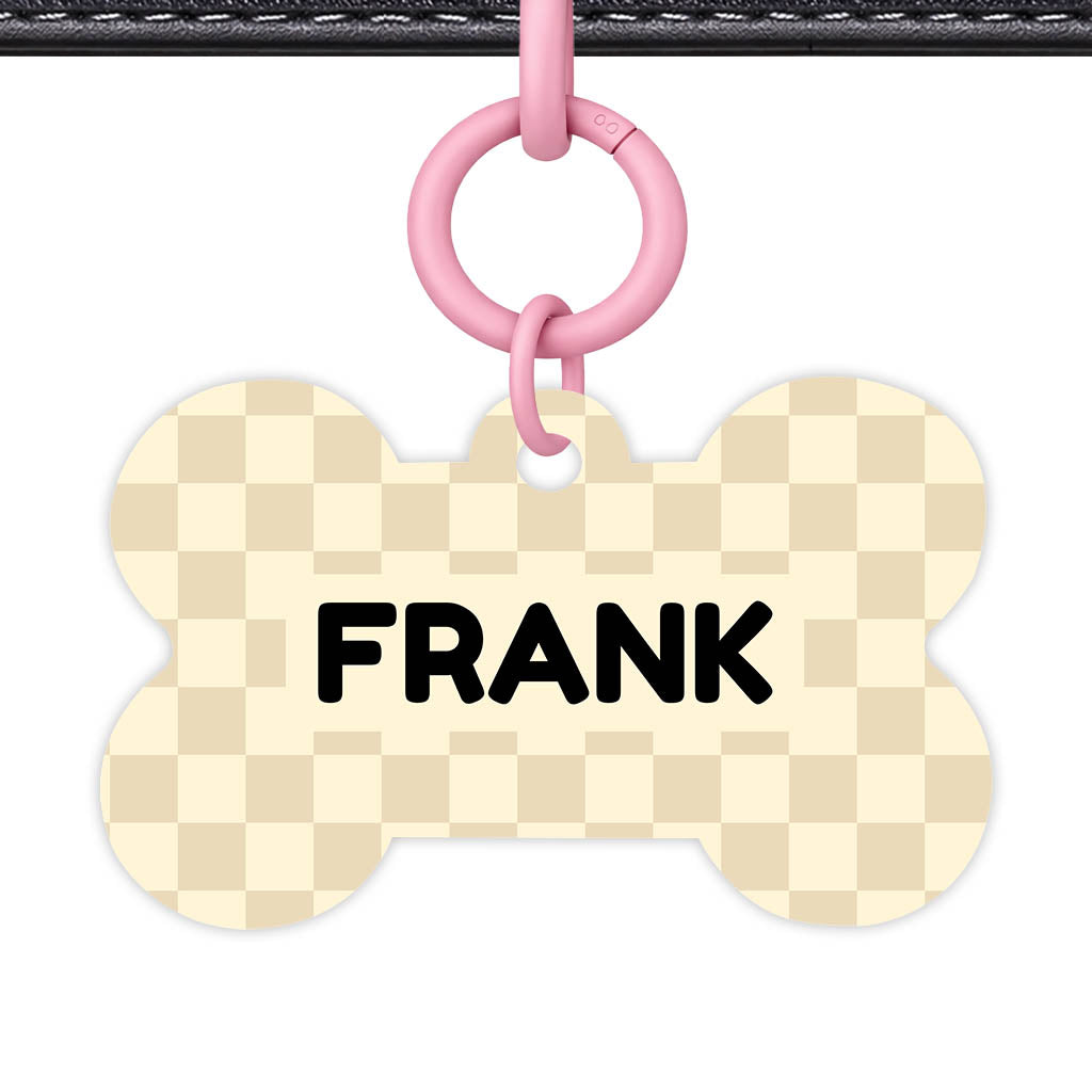 Cream Check Classic Pet ID Tag (Dog Tag & Cat Tag)