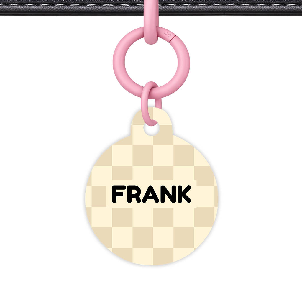 Cream Check QR Smart Pet Id Tag Tag (Dog Tag & Cat Tag)