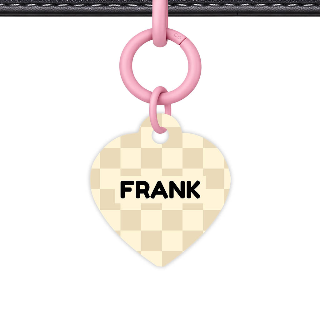 Cream Check QR Smart Pet Id Tag Tag (Dog Tag & Cat Tag)