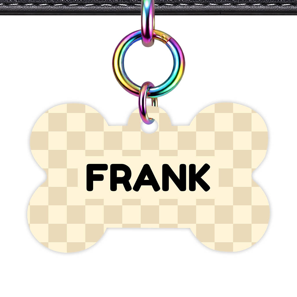 Cream Check QR Smart Pet Id Tag Tag (Dog Tag & Cat Tag)