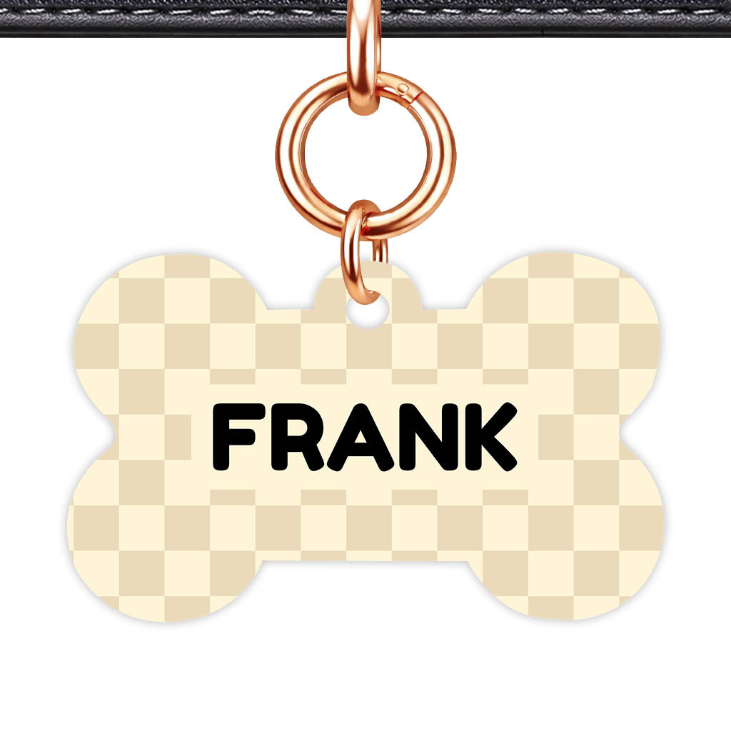 Cream Check QR Smart Pet Id Tag Tag (Dog Tag & Cat Tag)