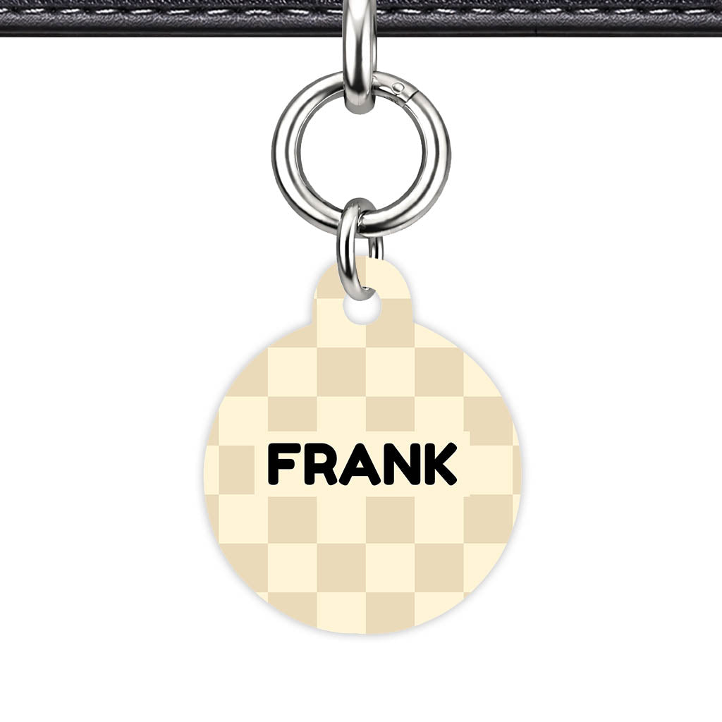 Cream Check QR Smart Pet Id Tag Tag (Dog Tag & Cat Tag)