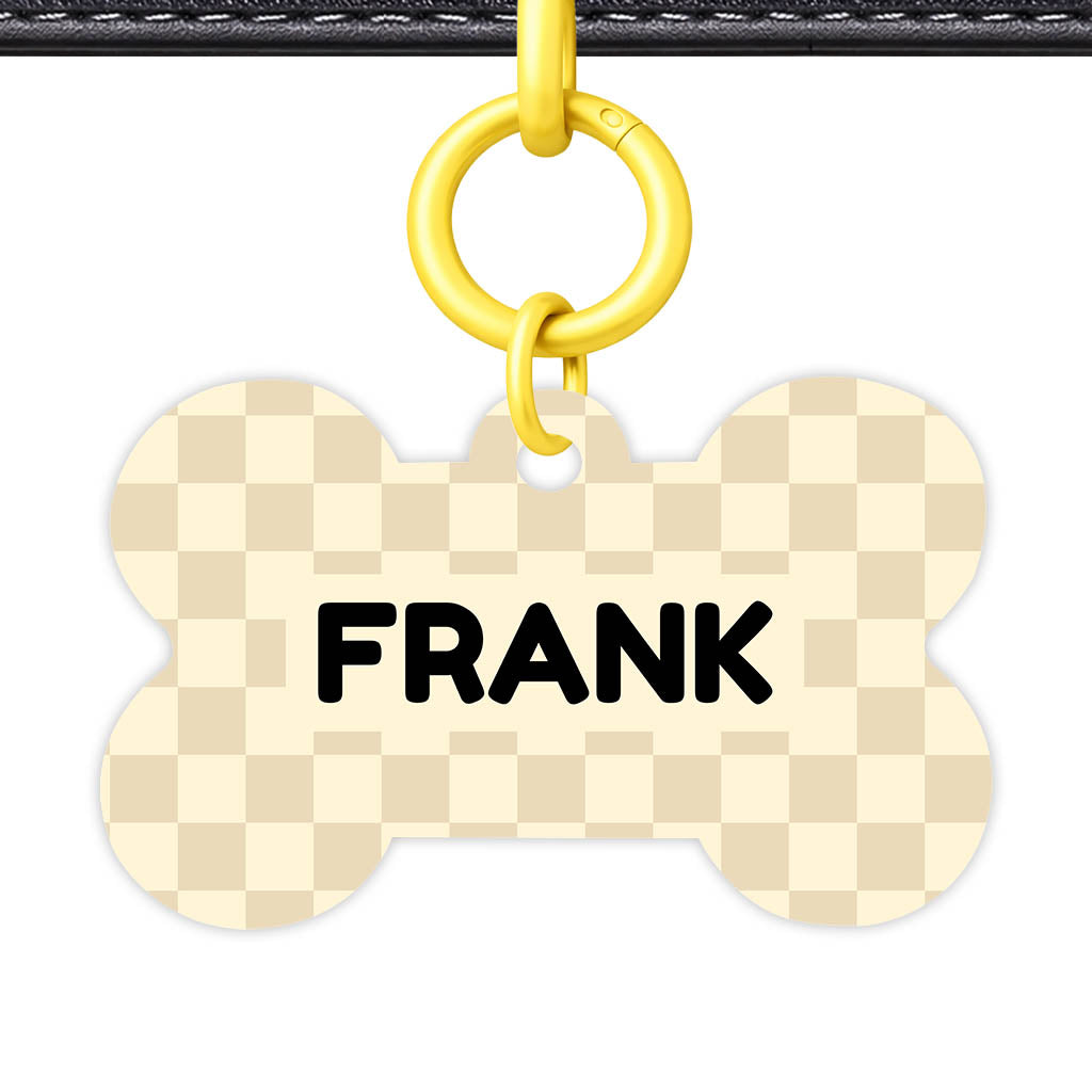 Cream Check QR Smart Pet Id Tag Tag (Dog Tag & Cat Tag)