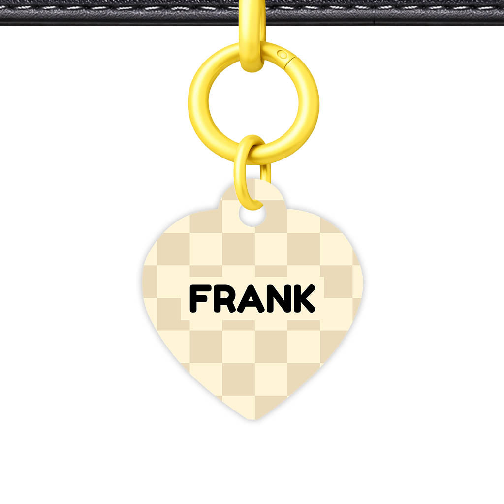 Cream Check QR Smart Pet Id Tag Tag (Dog Tag & Cat Tag)