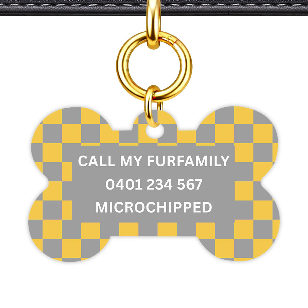 Golden. Check Classic Pet ID Tag (Dog Tag & Cat Tag)