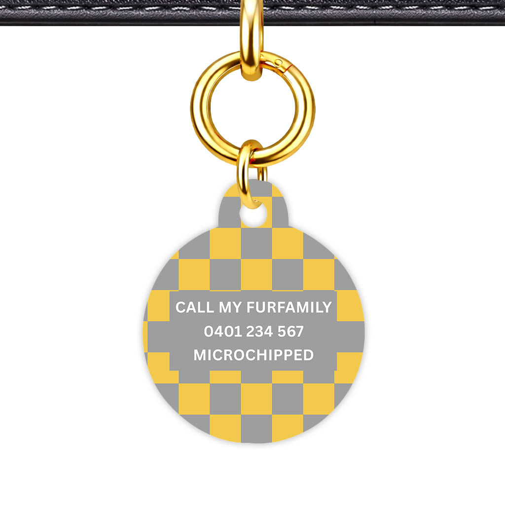 Golden. Check Classic Pet ID Tag (Dog Tag & Cat Tag)