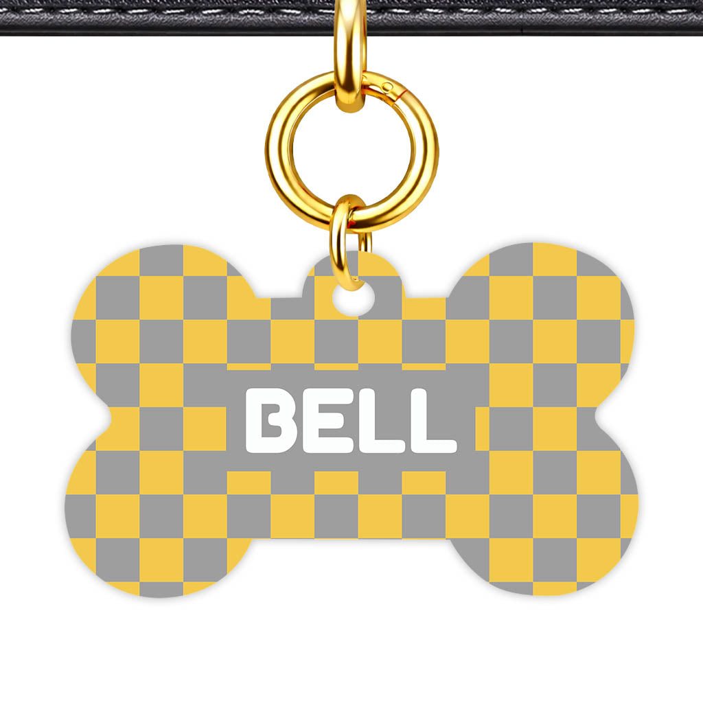 Golden. Check Classic Pet ID Tag (Dog Tag & Cat Tag)