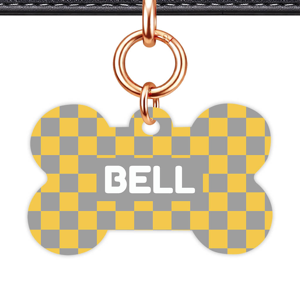 Golden. Check Classic Pet ID Tag (Dog Tag & Cat Tag)
