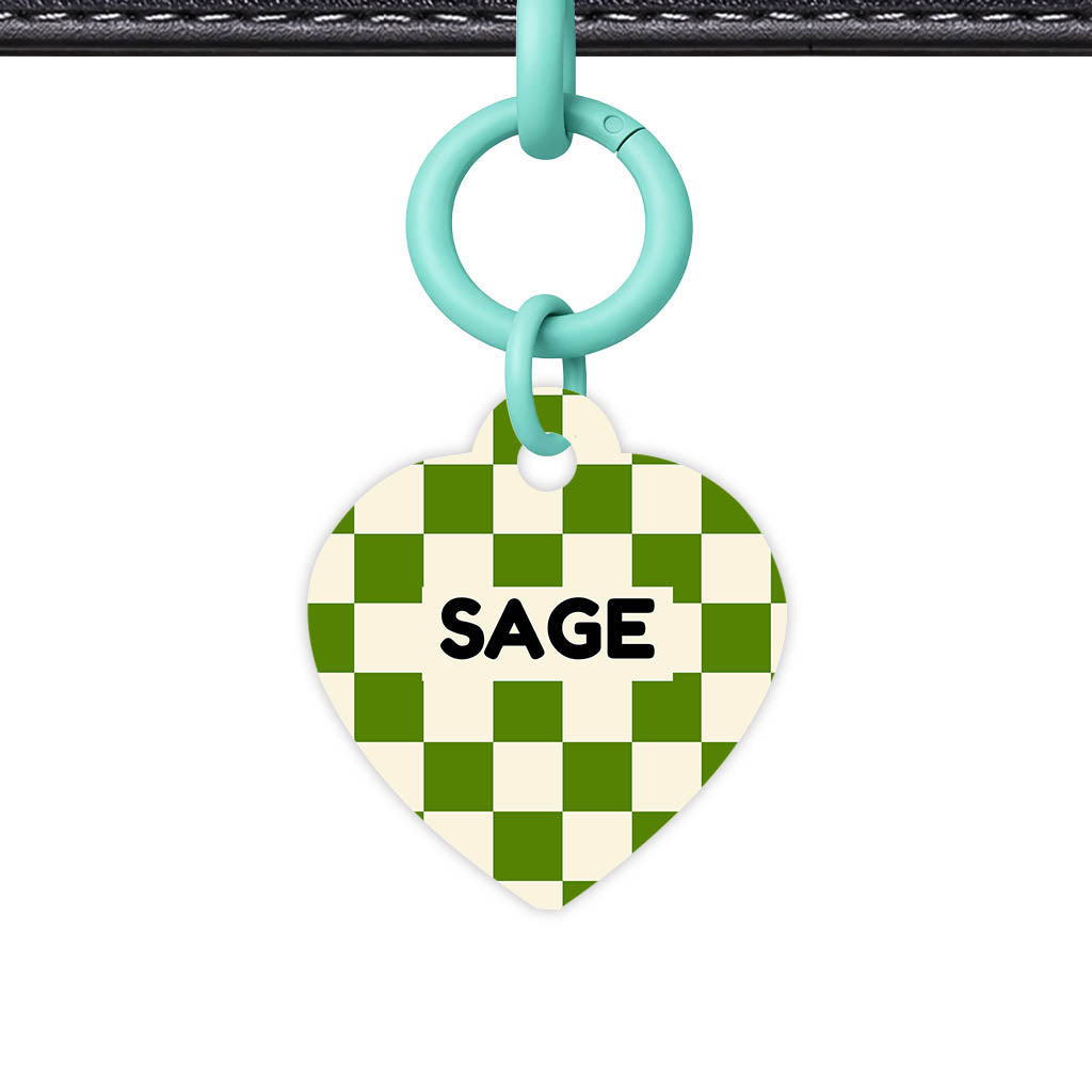 Olive Grove Check Classic Pet ID Tag (Dog Tag & Cat Tag)