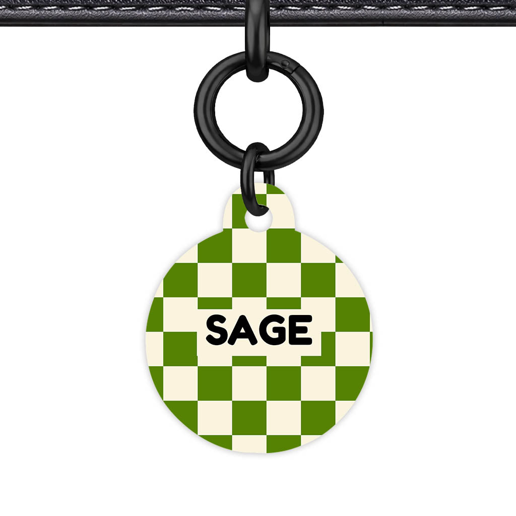 Olive Grove Check Classic Pet ID Tag (Dog Tag & Cat Tag)