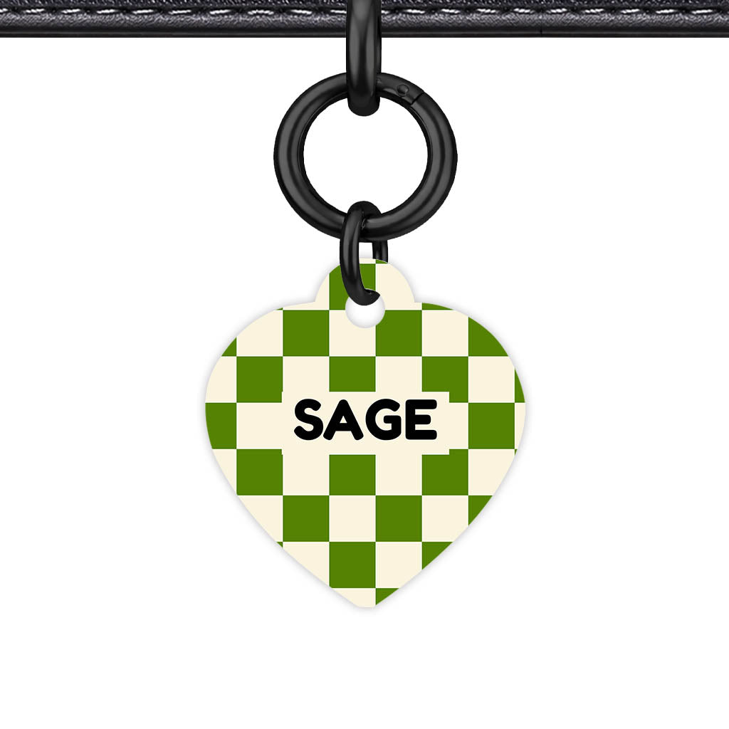 Olive Grove Check QR Smart Pet Id Tag Tag (Dog Tag & Cat Tag)