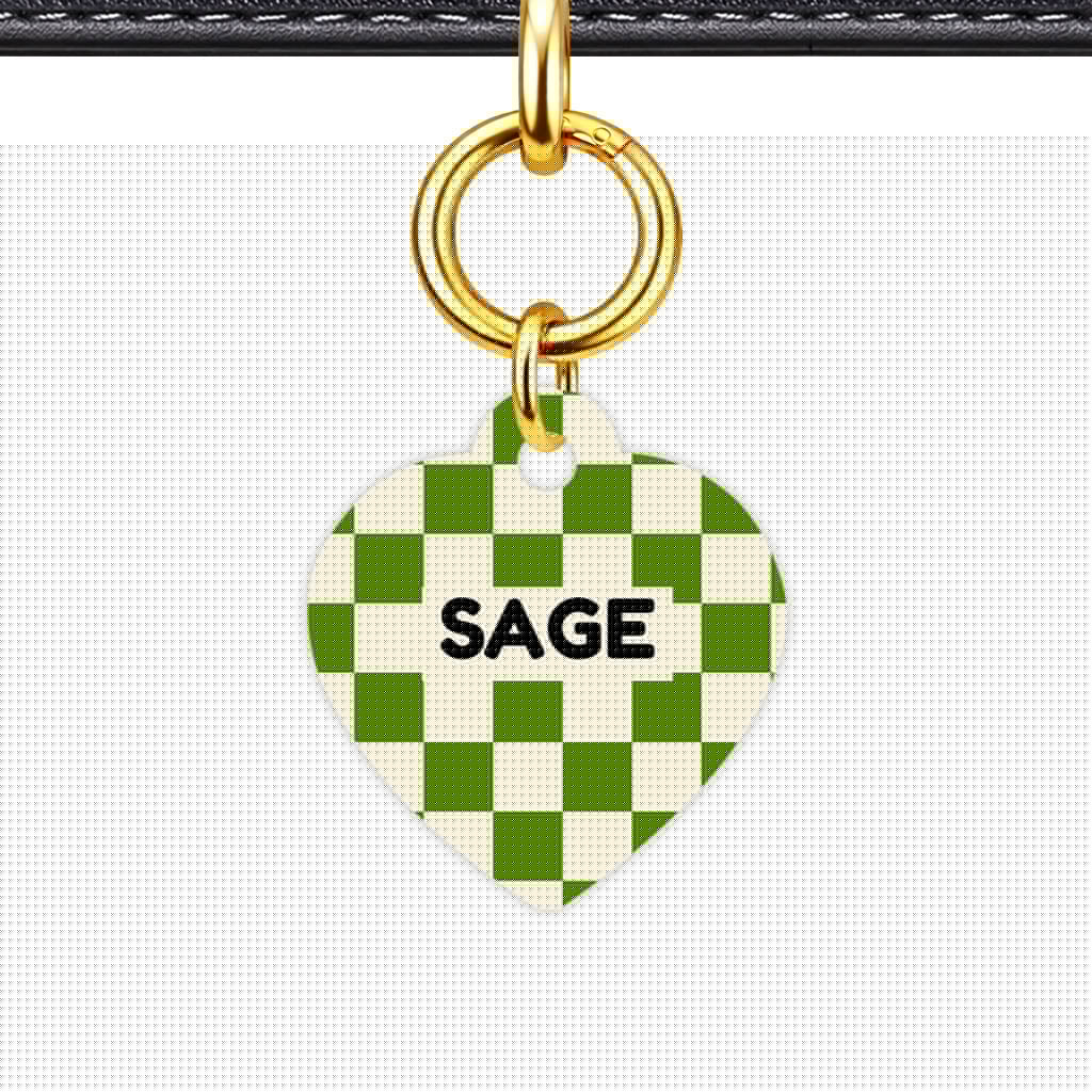 Patterns Dog Tag Gold QR Smart Vol 11 | 5 Designs | Heart Bone Circle | Pet ID Tag - Qr Smart Id Unique Olive Grove Check Qr Smart Pet Id Dog Tag And Cat Tag Pattern 0076
