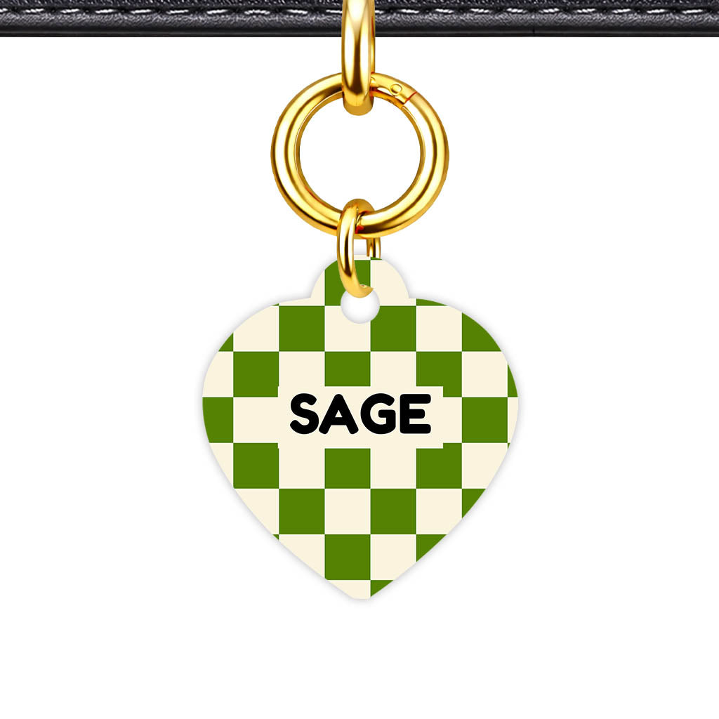 Patterns Dog Tag Gold Classic Vol 4 | 5 Designs | Heart Bone Circle | Pet ID Tag - Classic Id Unique Olive Grove Check Classic Pet Id Dog Tag And Cat Tag Pattern 0076