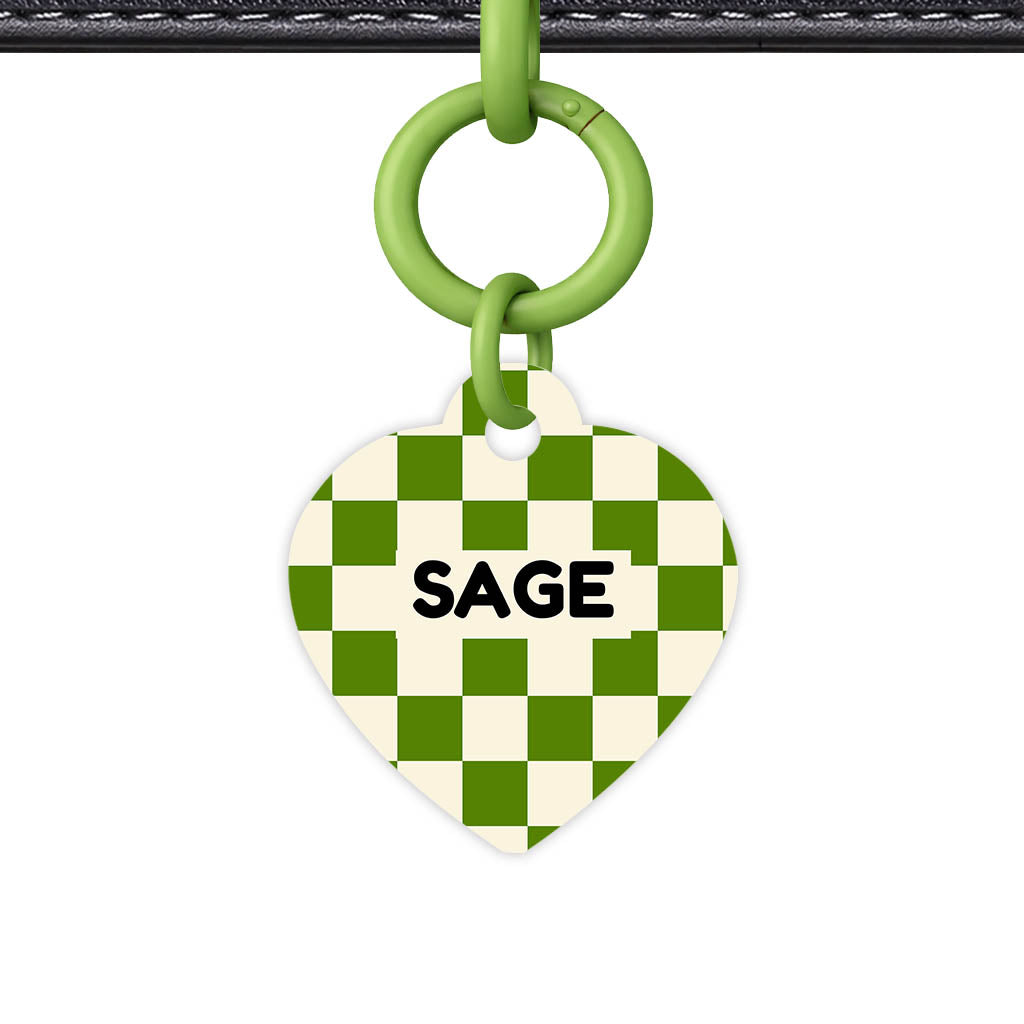 Olive Grove Check Classic Pet ID Tag (Dog Tag & Cat Tag)
