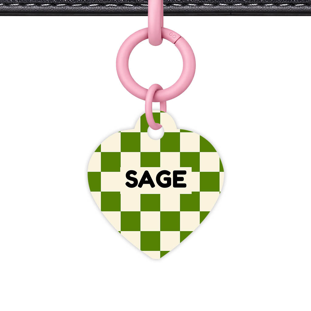 Olive Grove Check Classic Pet ID Tag (Dog Tag & Cat Tag)