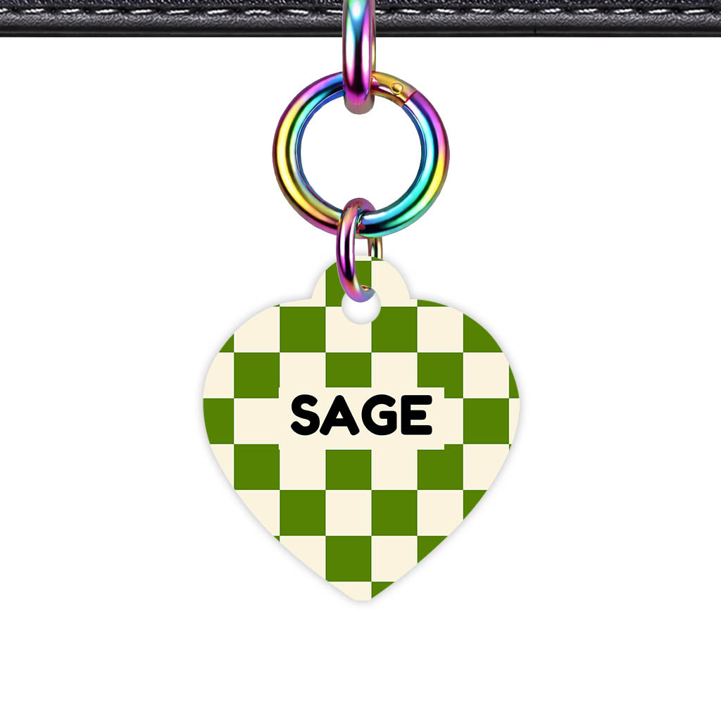 Olive Grove Check QR Smart Pet Id Tag Tag (Dog Tag & Cat Tag)