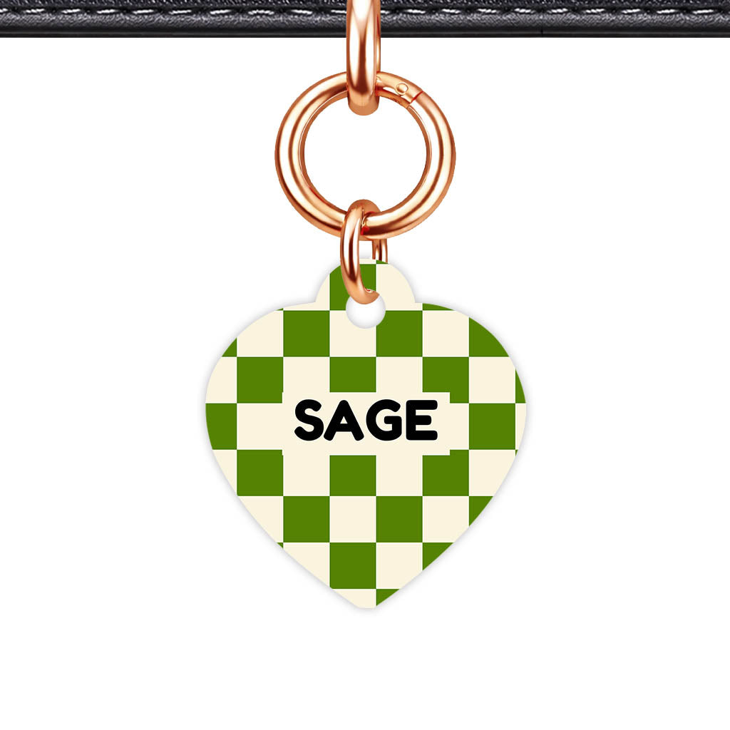 Olive Grove Check Classic Pet ID Tag (Dog Tag & Cat Tag)