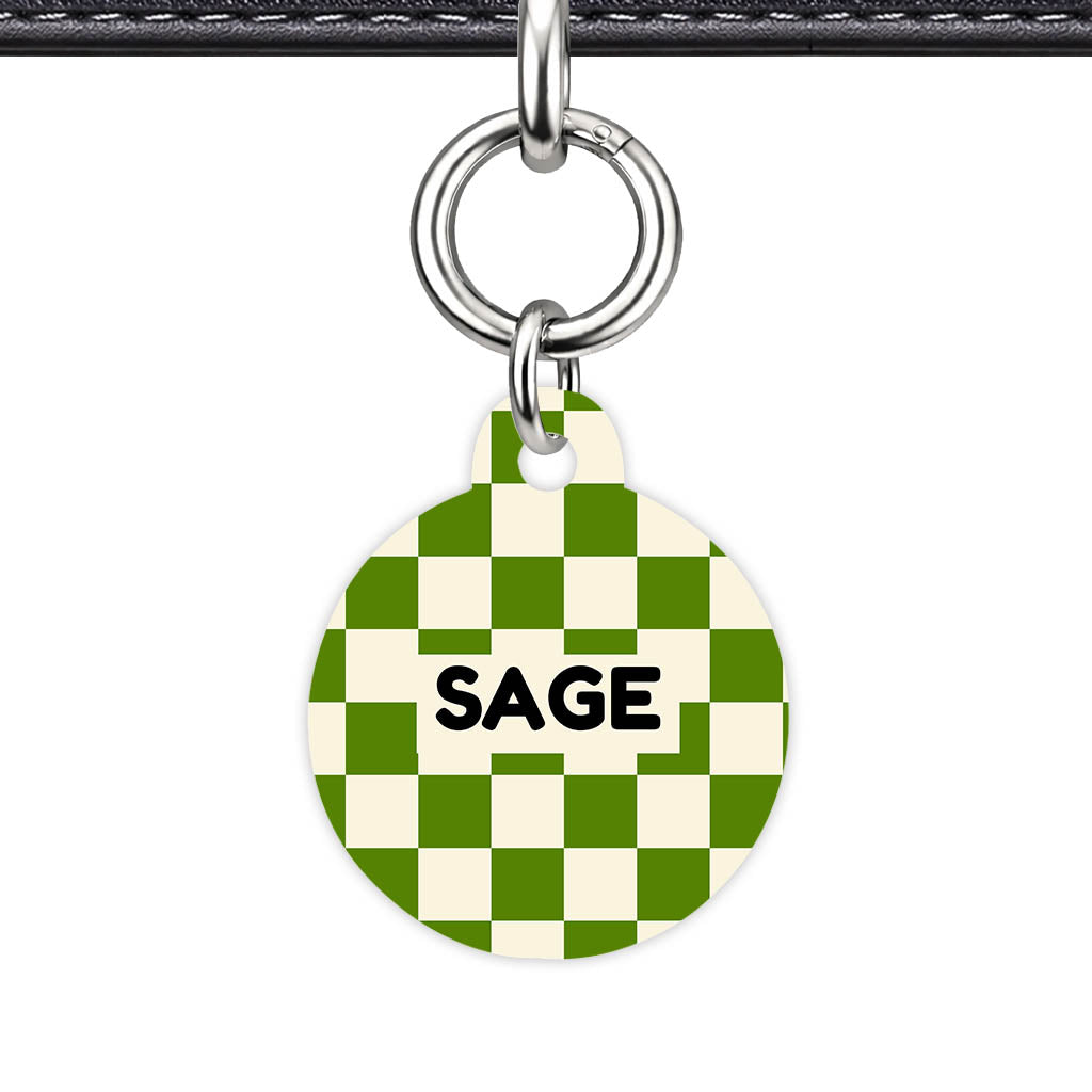 Olive Grove Check Classic Pet ID Tag (Dog Tag & Cat Tag)