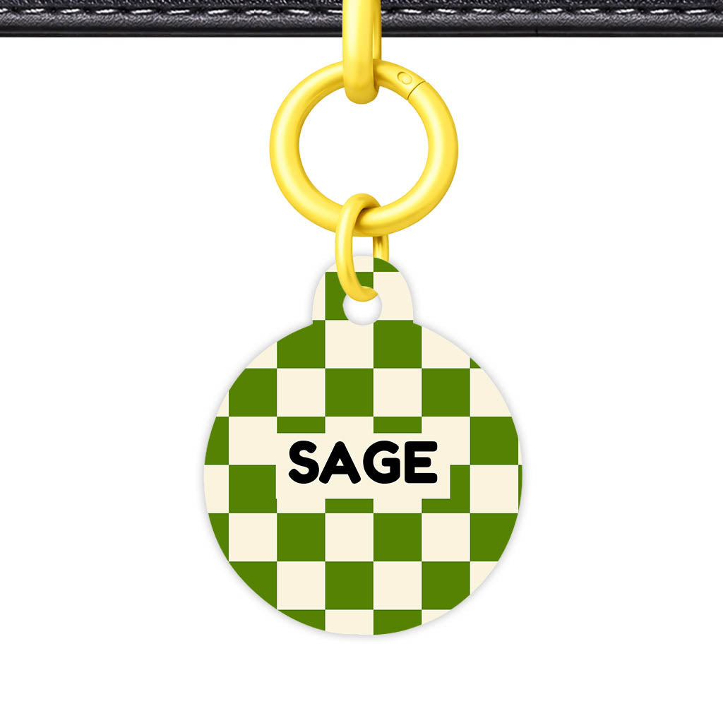 Olive Grove Check Classic Pet ID Tag (Dog Tag & Cat Tag)