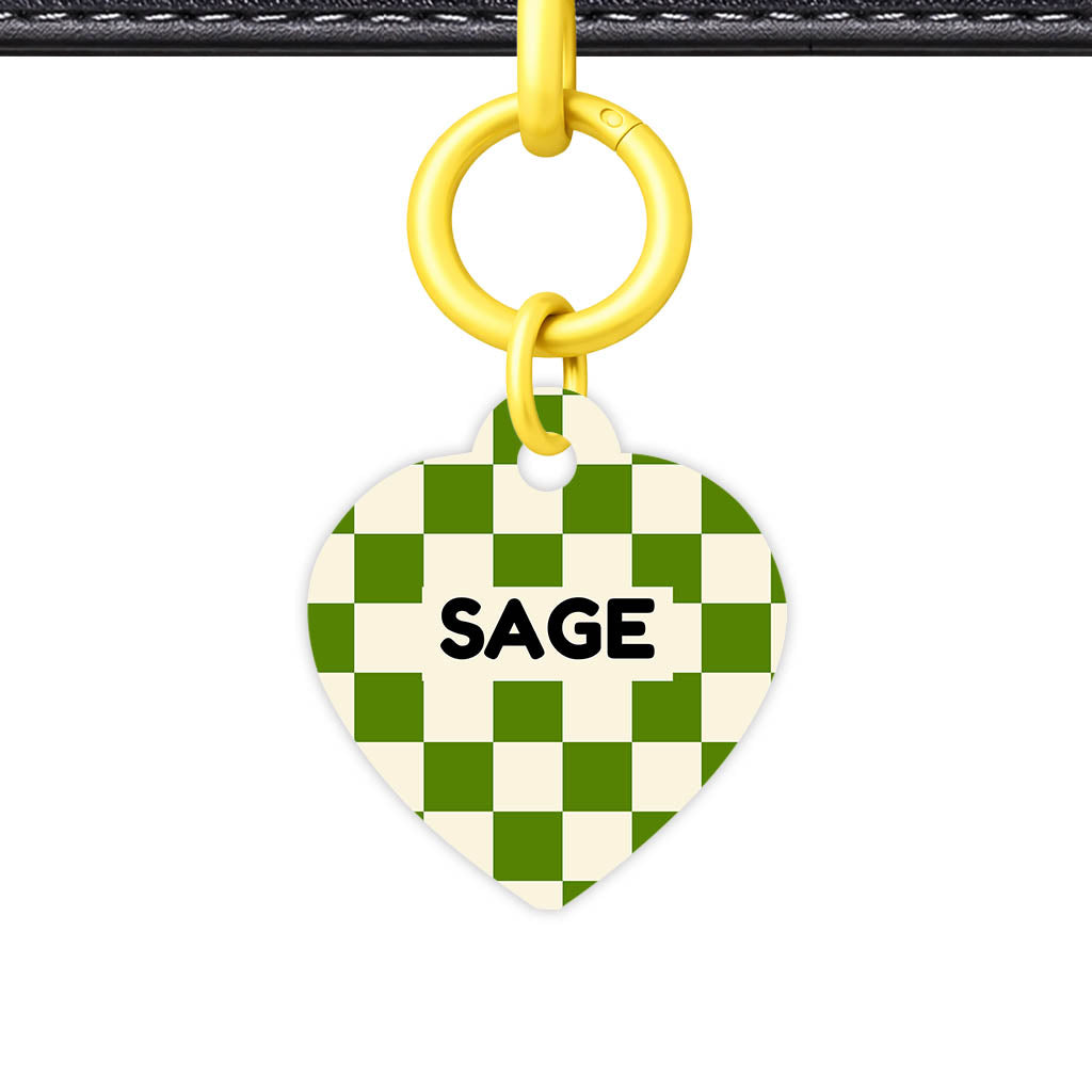 Olive Grove Check Classic Pet ID Tag (Dog Tag & Cat Tag)