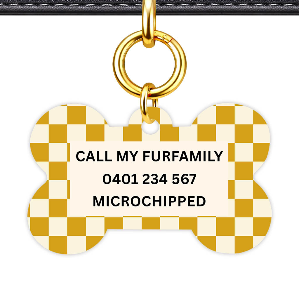 Mustard Check Classic Pet ID Tag (Dog Tag & Cat Tag)