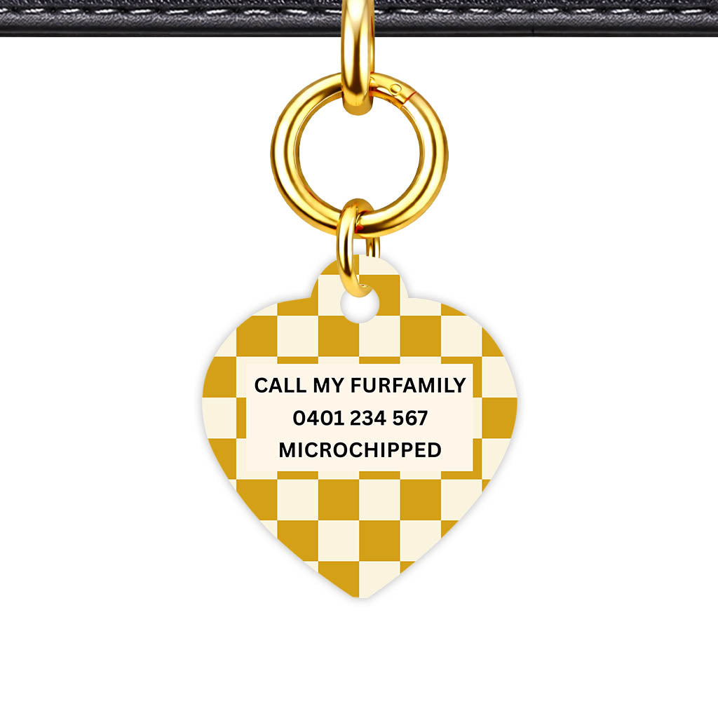 Mustard Check Classic Pet ID Tag (Dog Tag & Cat Tag)