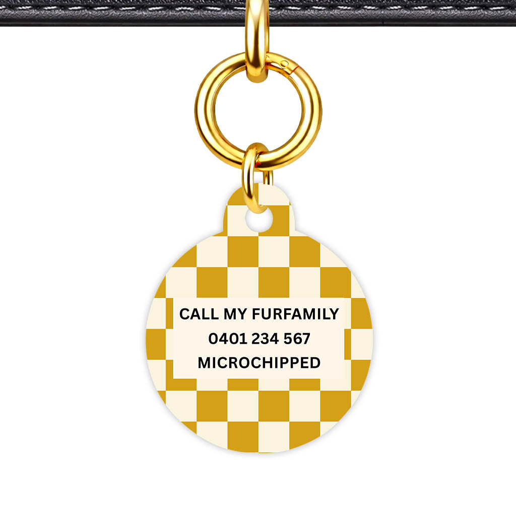 Mustard Check Classic Pet ID Tag (Dog Tag & Cat Tag)