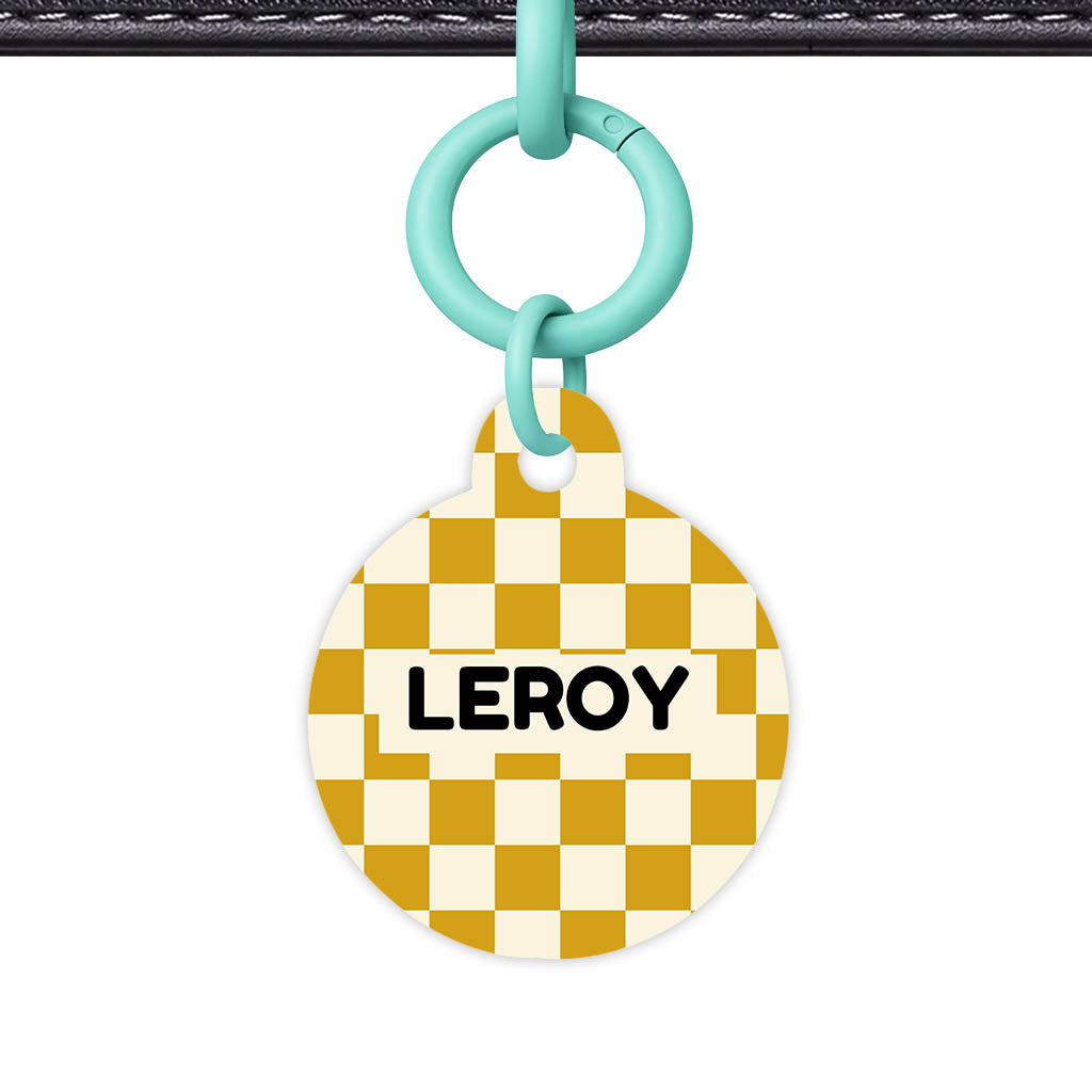 Mustard Check QR Smart Pet Id Tag Tag (Dog Tag & Cat Tag)