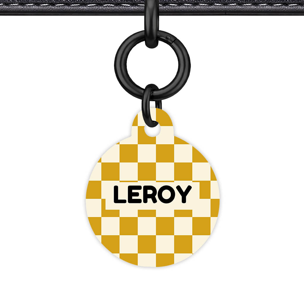 Mustard Check QR Smart Pet Id Tag Tag (Dog Tag & Cat Tag)