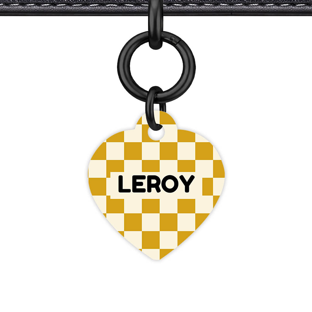 Mustard Check QR Smart Pet Id Tag Tag (Dog Tag & Cat Tag)