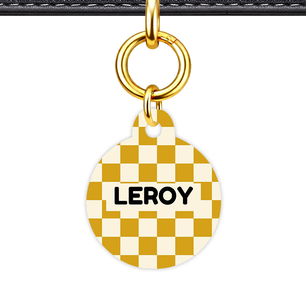 Mustard Check QR Smart Pet Id Tag Tag (Dog Tag & Cat Tag)