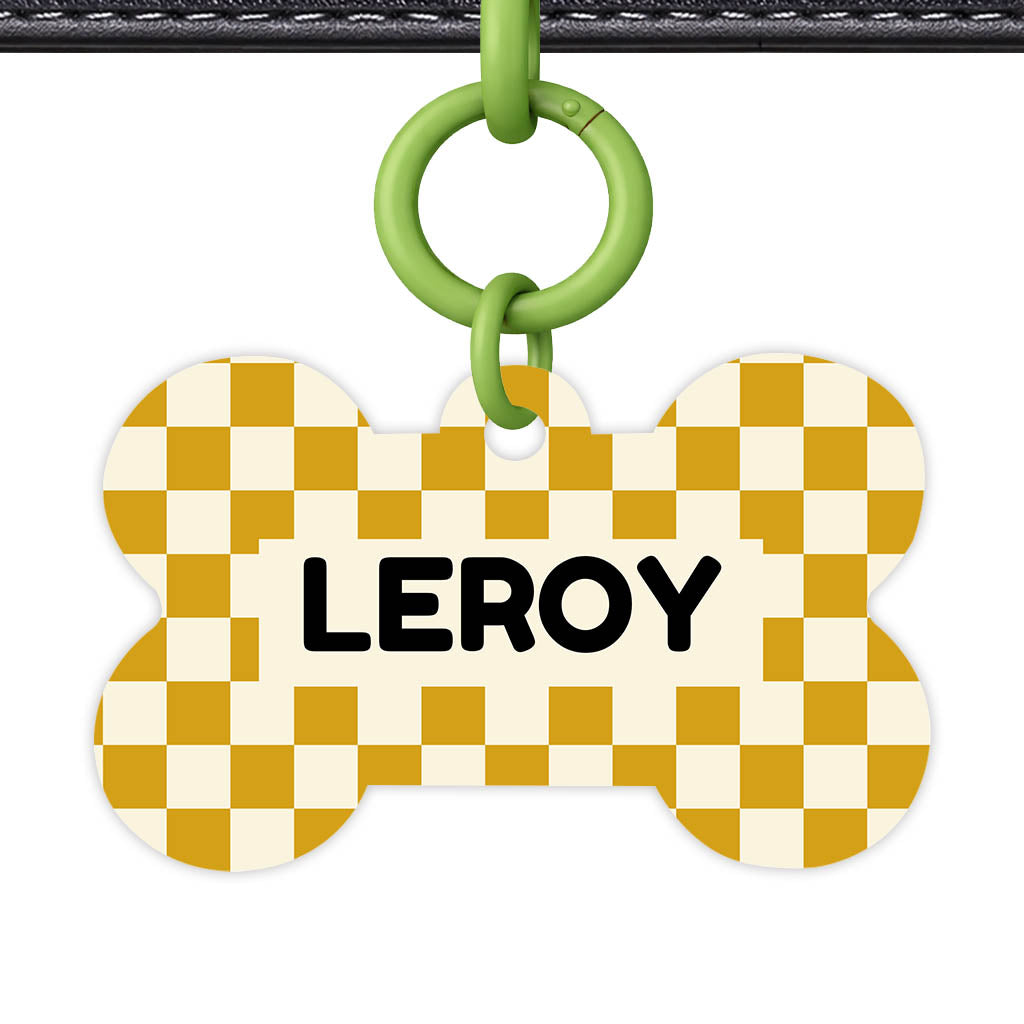 Mustard Check Classic Pet ID Tag (Dog Tag & Cat Tag)