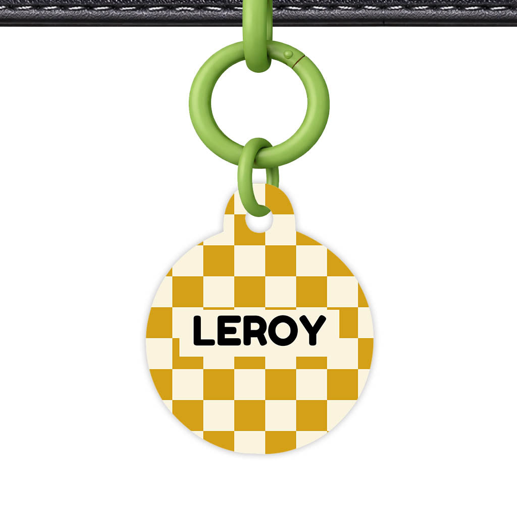 Mustard Check QR Smart Pet Id Tag Tag (Dog Tag & Cat Tag)