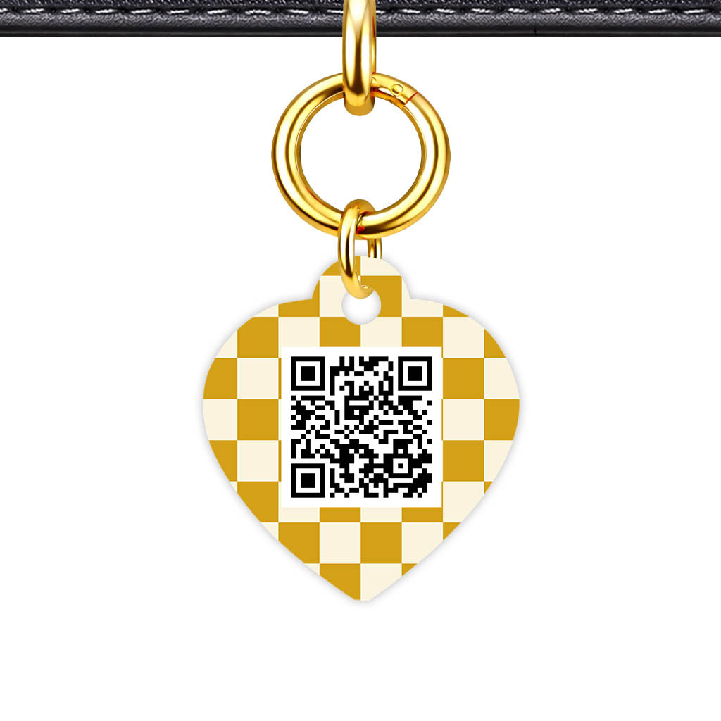 Mustard Check QR Smart Pet Id Tag Tag (Dog Tag & Cat Tag)
