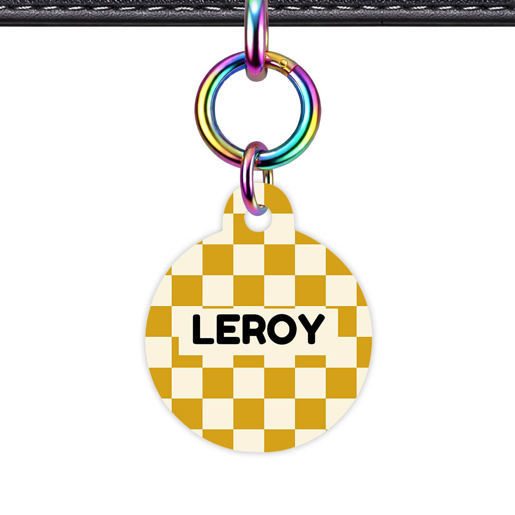 Mustard Check QR Smart Pet Id Tag Tag (Dog Tag & Cat Tag)