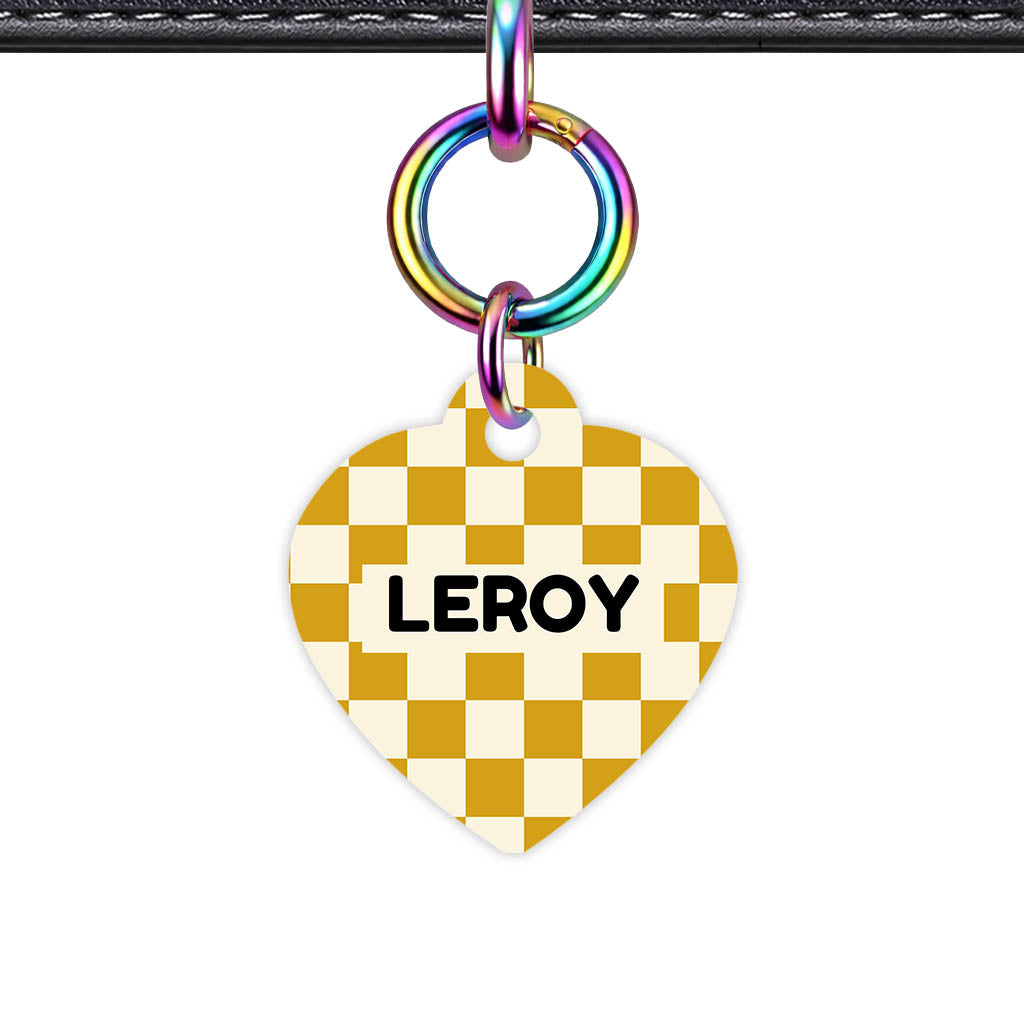 Mustard Check QR Smart Pet Id Tag Tag (Dog Tag & Cat Tag)