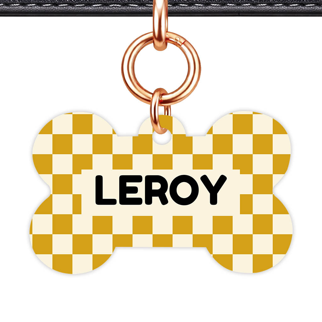 Mustard Check Classic Pet ID Tag (Dog Tag & Cat Tag)