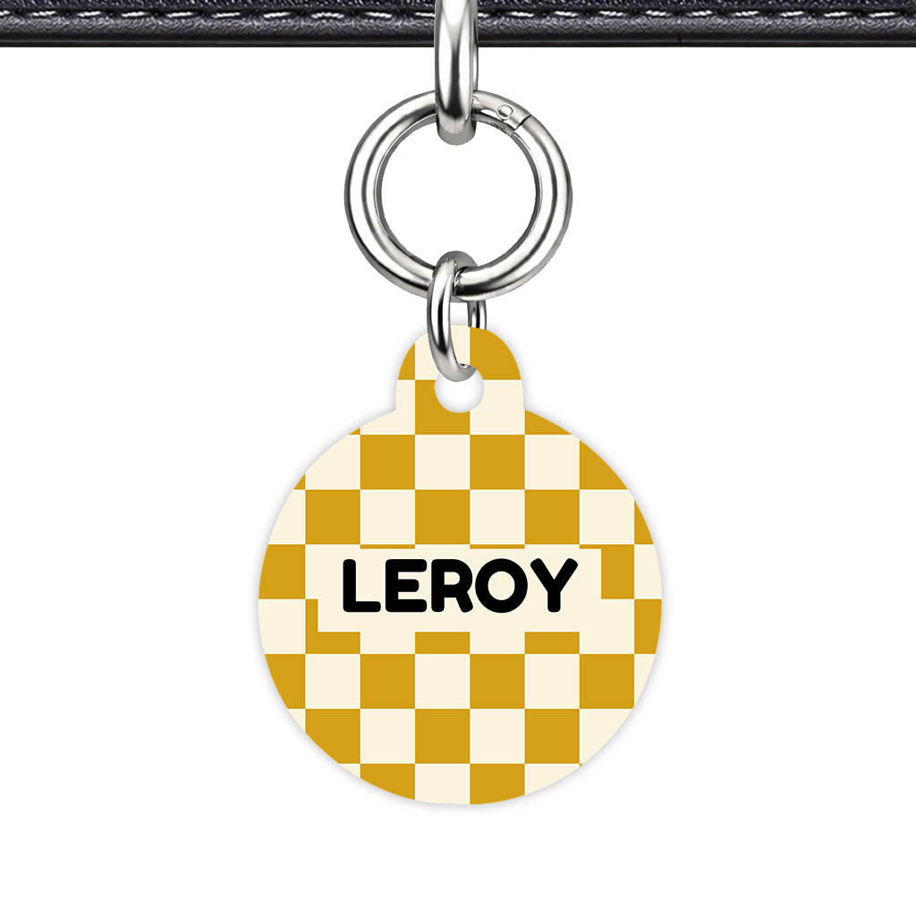 Mustard Check QR Smart Pet Id Tag Tag (Dog Tag & Cat Tag)