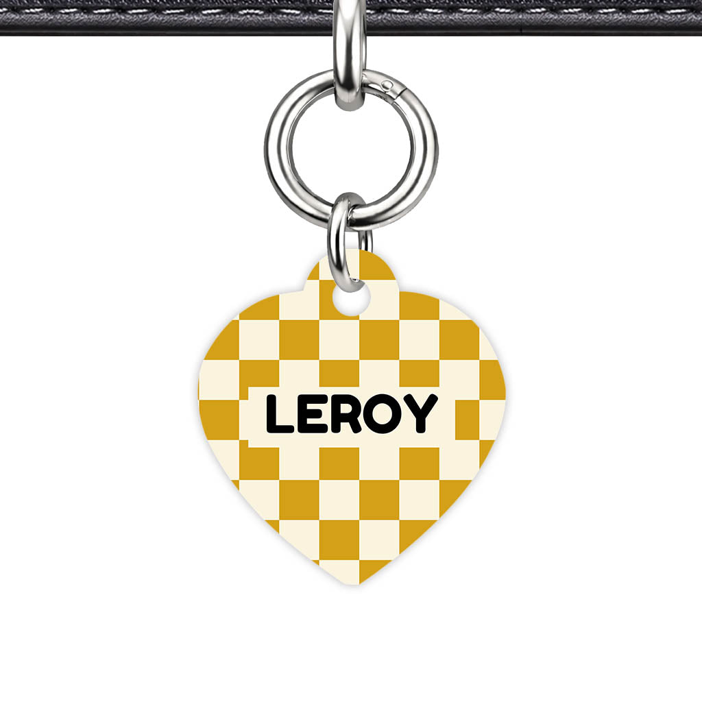 Mustard Check QR Smart Pet Id Tag Tag (Dog Tag & Cat Tag)