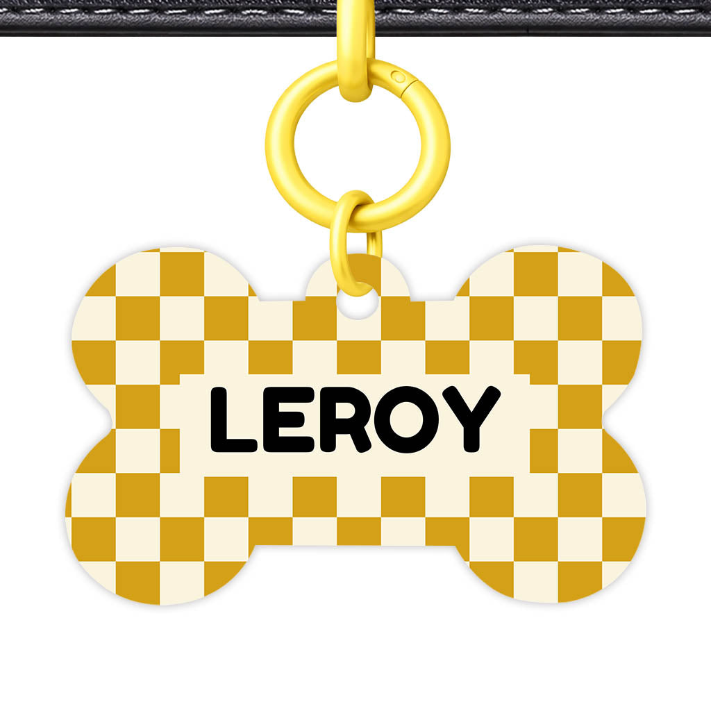 Mustard Check Classic Pet ID Tag (Dog Tag & Cat Tag)