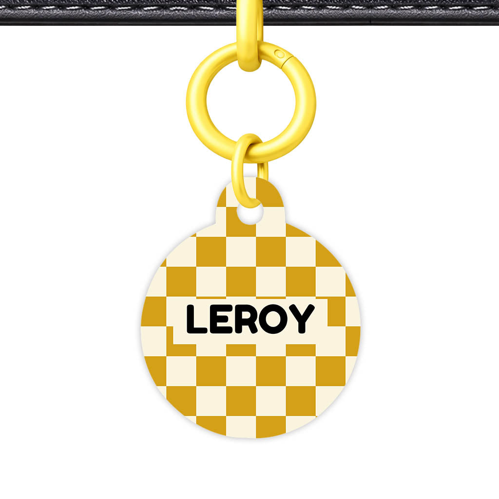 Mustard Check Classic Pet ID Tag (Dog Tag & Cat Tag)