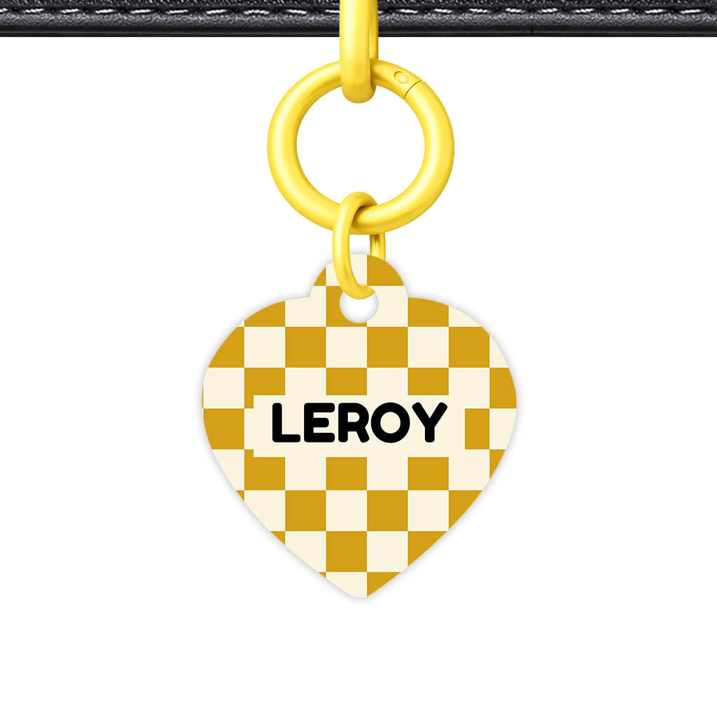 Mustard Check QR Smart Pet Id Tag Tag (Dog Tag & Cat Tag)