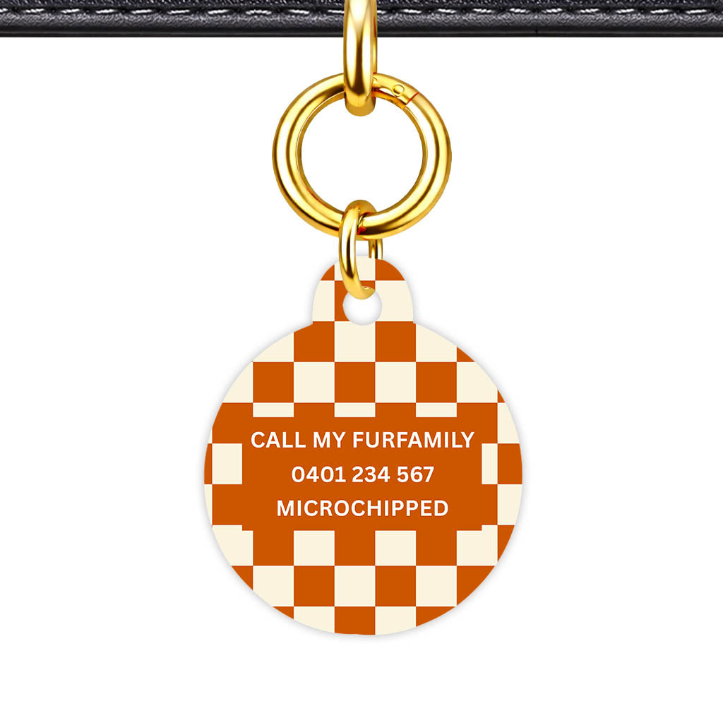 Orange Checker Classic Pet ID Tag - image 22