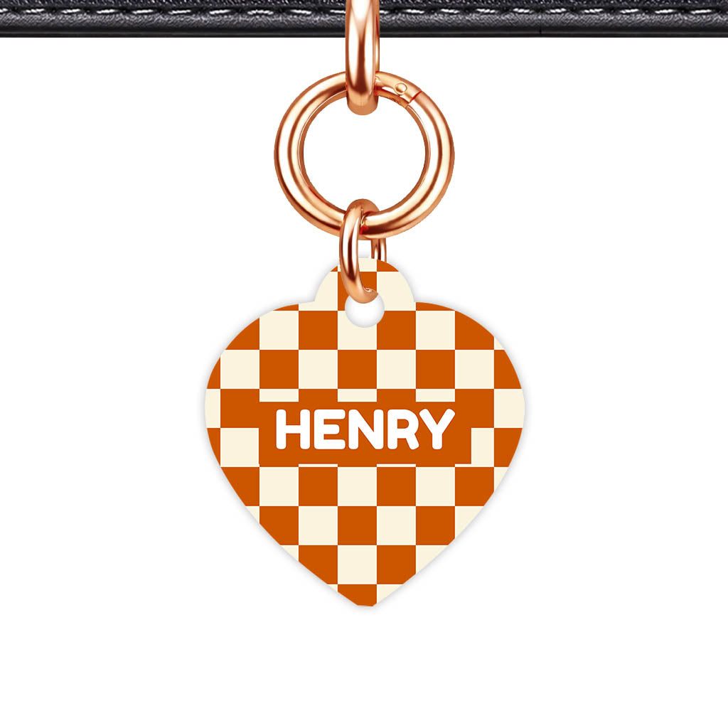 Orange Checker Classic Pet ID Tag (Dog Tag & Cat Tag)
