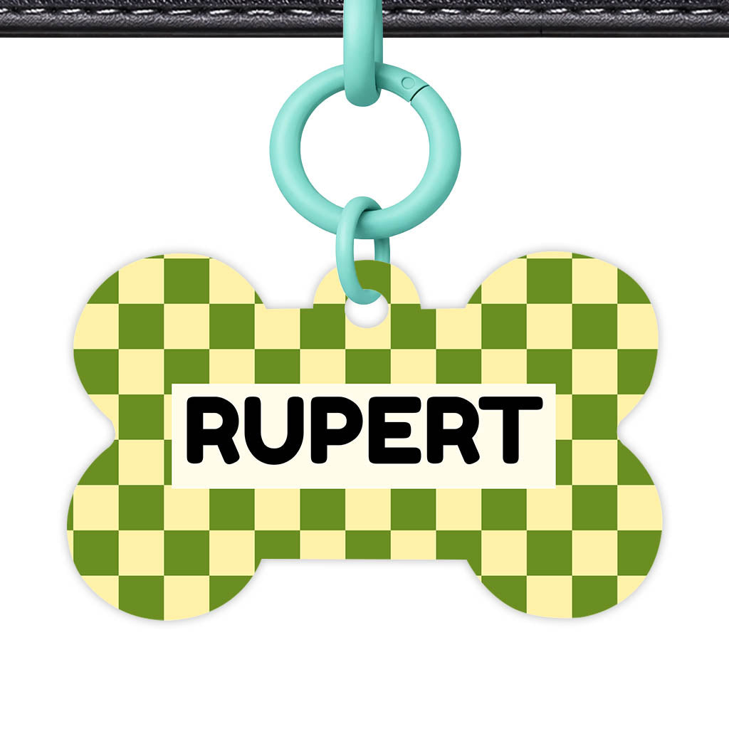 Playful Checkers QR Smart Pet Id Tag Tag (Dog Tag & Cat Tag)