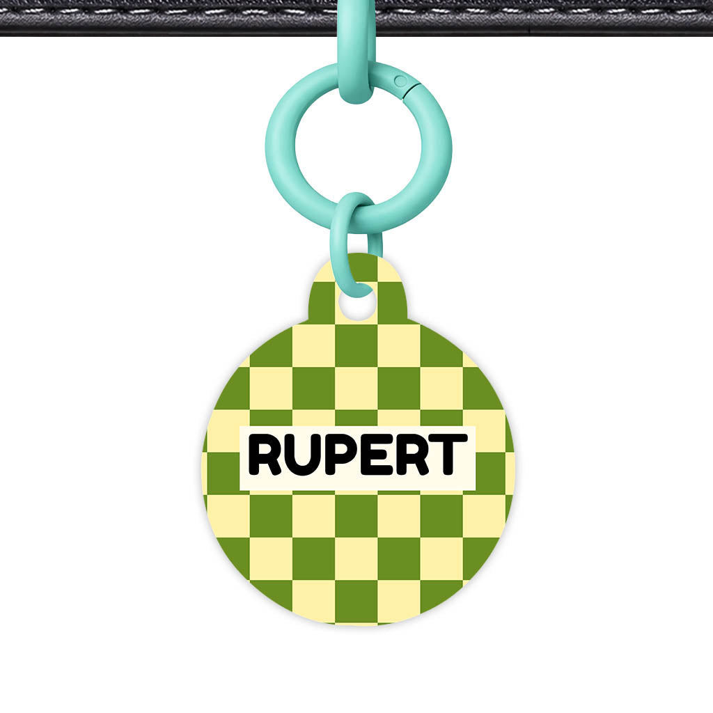 Playful Checkers QR Smart Pet Id Tag Tag (Dog Tag & Cat Tag)
