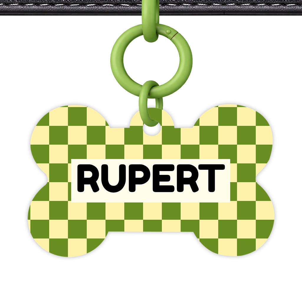 Playful Checkers QR Smart Pet Id Tag Tag (Dog Tag & Cat Tag)