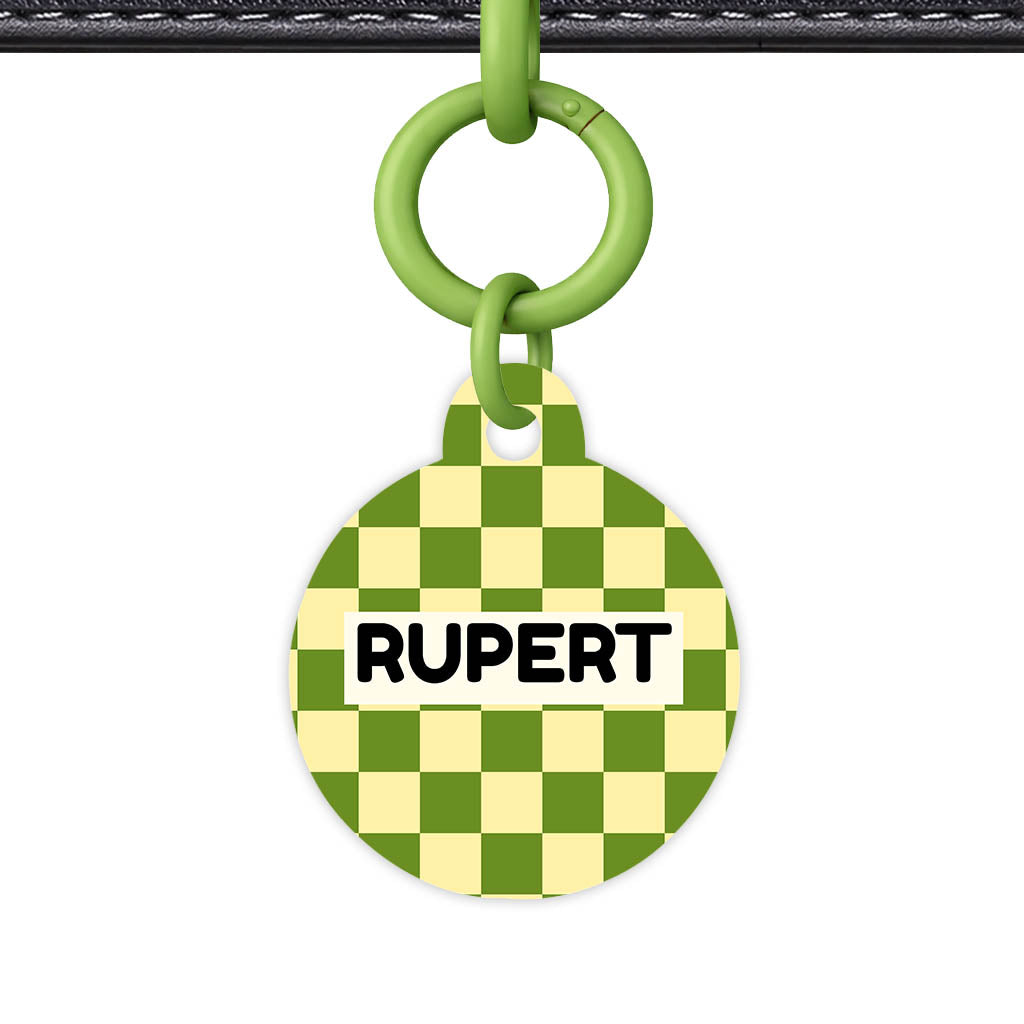 Playful Checkers QR Smart Pet Id Tag Tag (Dog Tag & Cat Tag)