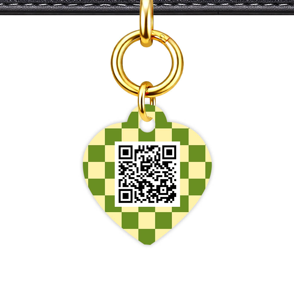 Playful Checkers QR Smart Pet Id Tag Tag (Dog Tag & Cat Tag)