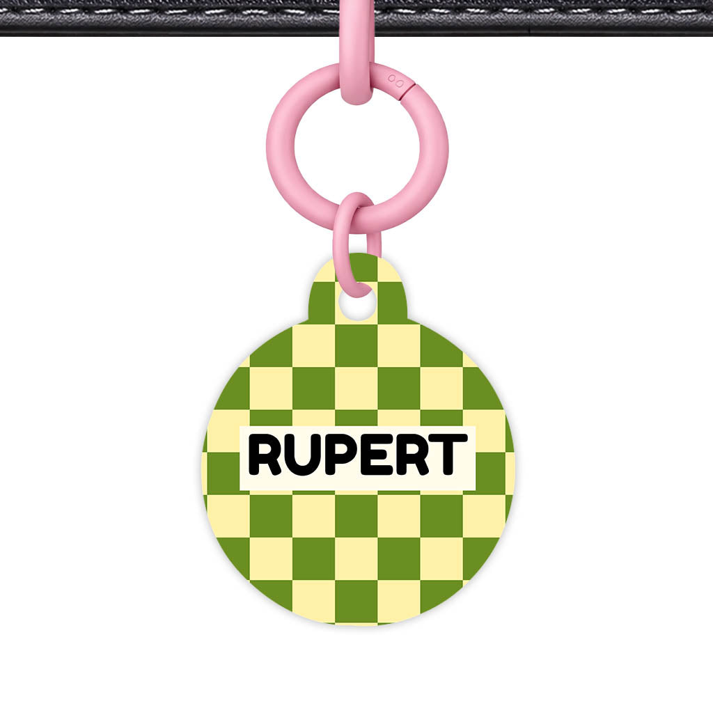Playful Checkers QR Smart Pet Id Tag Tag (Dog Tag & Cat Tag)